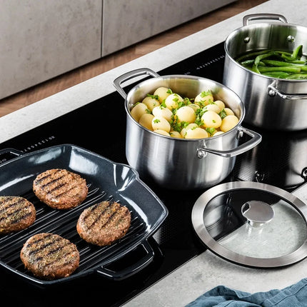 DUCQ Grillpan gietijzer - 28x28 cm Zwart