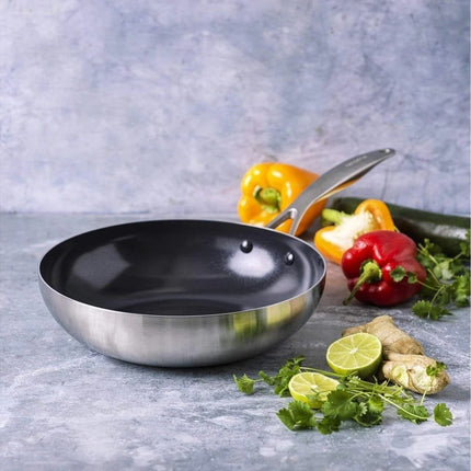 GreenPan Geneva Wok 28 cm RVS