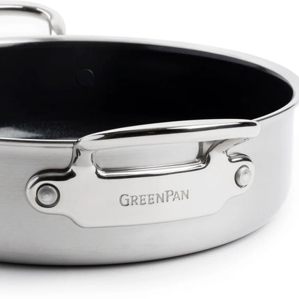 GreenPan Premiere Hapjespan met deksel RVS 26 cm